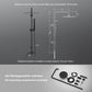 JOHO Regendusche Duschsystem ohne Armatur, Edelstahl Duschset mit 92cm Duschstange, Rund Überkopfbrause  Schwarz