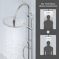 JOHO Regendusche Duschsystem mit Rund Kopfbrause und U Duschstange 92cm  Chrom