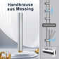 JOHO Regendusche Duschsystem mit Duschablage, Rund Kopfbrause und U Duschstange 92cm Chrom