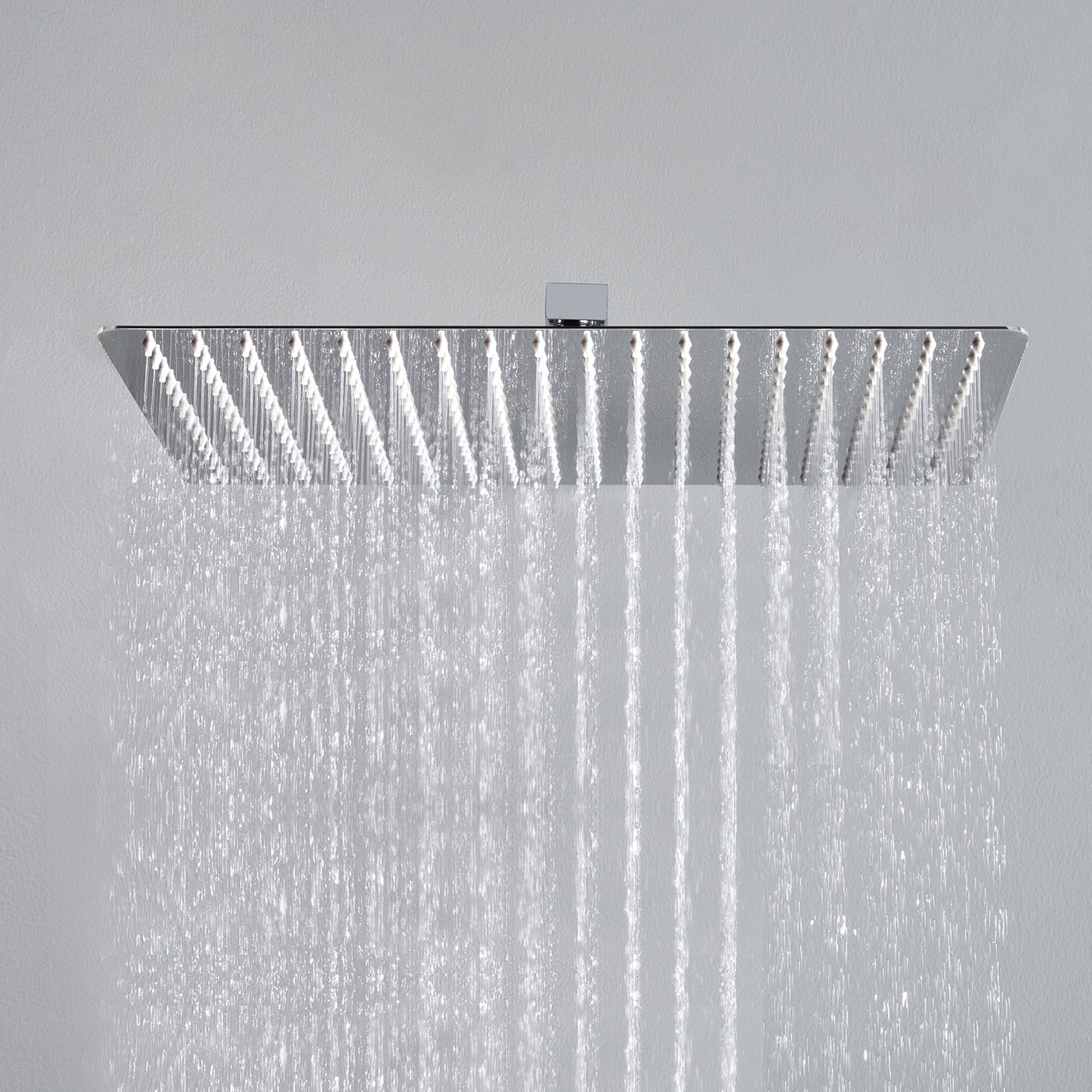 JOHO pflegeleichte Regendusche Duschkopf aus 304 Edelstahl, Hochdruck Kopfbrause Einbauduschköpfe Brausekopf mit Anti-Kalk-Düsen 35x25cm Chrom