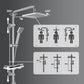 JOHO Regendusche Duschset ohne Armatur, Edelstahl Duschsystem mit Ablage, Duschstange set mit Kopfbrause 20x20cm