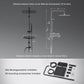 JOHO Regendusche Duschsystem 92 CM mit Ablage Kopfbrause eckig Schwarz