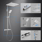 JOHO Duschsystem mit Thermostatarmatur Mischbatterie, Edelstahl Regendusche mit XXL Kopfbrause Chrom