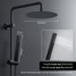 JOHO Regendusche Duschsystem ohne Armatur, Edelstahl Duschset mit 92cm Duschstange, Rund Überkopfbrause  Schwarz