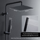 JOHO Regendusche Duschsystem ohne Armatur, Edelstahl Duschset mit 92cm Duschstange, Eckig Überkopfbrause , Schwarz