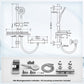 JOHO Thermostat Duscharmatur mit Duschstangen-Set, Thermostat-Brausebatterie mit Brausegarnitur, Thermostat Mischbatterie Dusche + Edelstahl Brausestangeset 70cm, Rechteckig Chrom