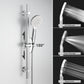 JOHO Thermostat Duscharmatur mit Duschstangen-Set, Thermostat-Brausebatterie mit Brausegarnitur, Thermostat Mischbatterie Dusche + Edelstahl Brausestangeset 70cm, Rechteckig Chrom