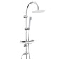 JOHO Regendusche Duschsystem mit Duschablage, Rund Kopfbrause und U Duschstange 92cm Chrom