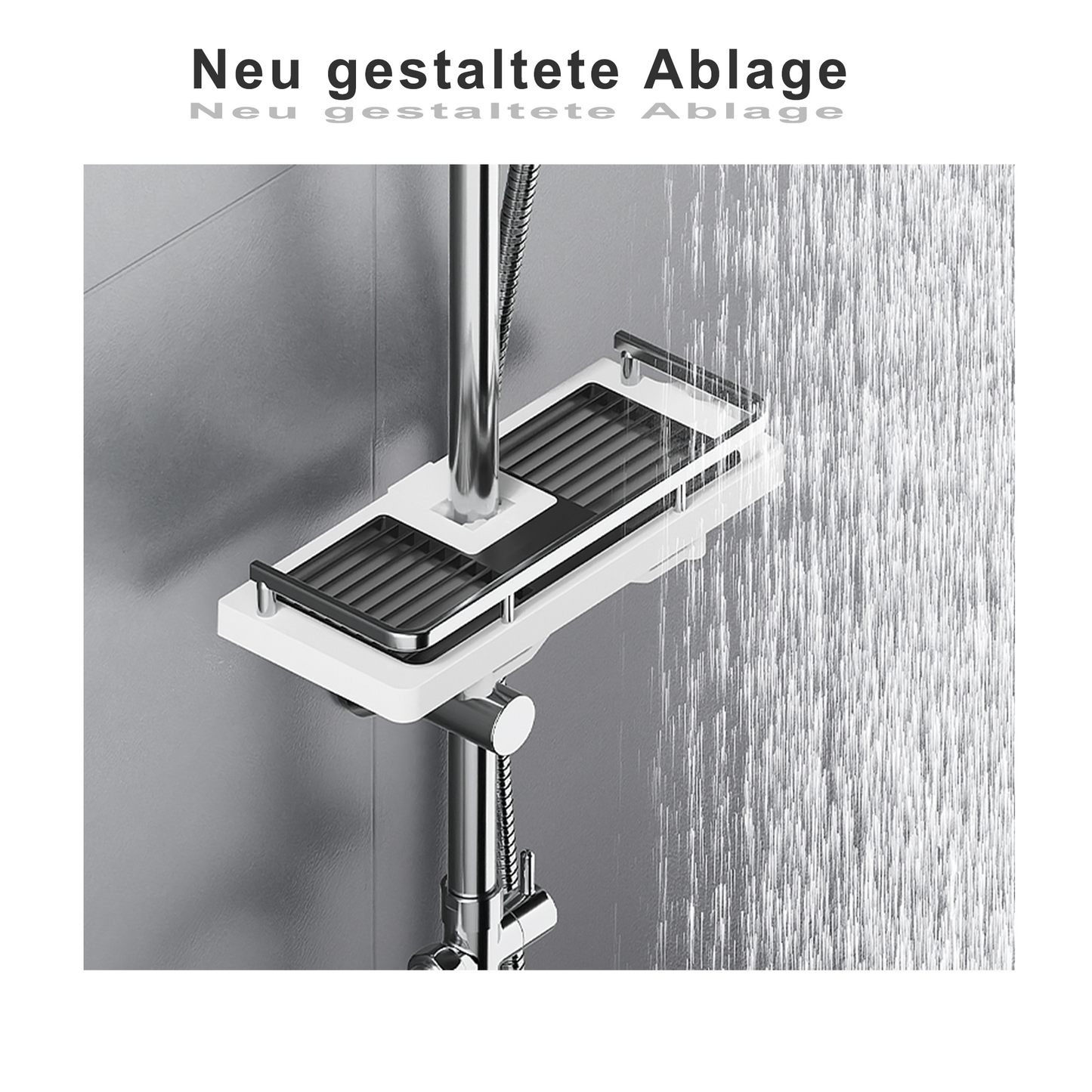 JOHO Duschablage D24mm ohne Bohren Duschregal für Duschstange Duschsäule