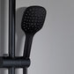 JOHO Duschkopf Handbrause mit 3 Strahlarten, Quadratisch Duschbrause aus ABS, Brausekopf mit Antikalk-Funktion Schwarz