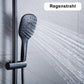 JOHO Duschkopf Handbrause mit 3 Strahlarten, Quadratisch Duschbrause aus ABS, Brausekopf mit Antikalk-Funktion Schwarz