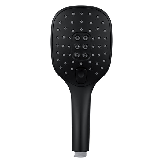 JOHO Duschkopf Handbrause mit 3 Strahlarten, Quadratisch Duschbrause aus ABS, Brausekopf mit Antikalk-Funktion Schwarz