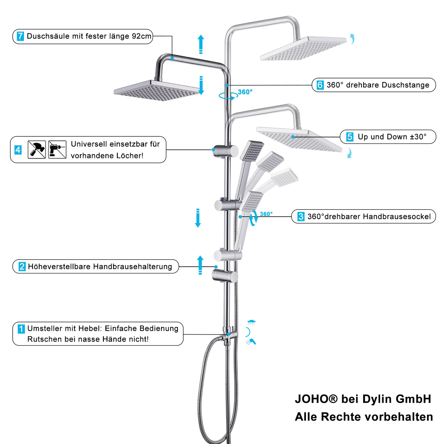 Regenduschset Duschset Duschgarnitur Duschsystem 