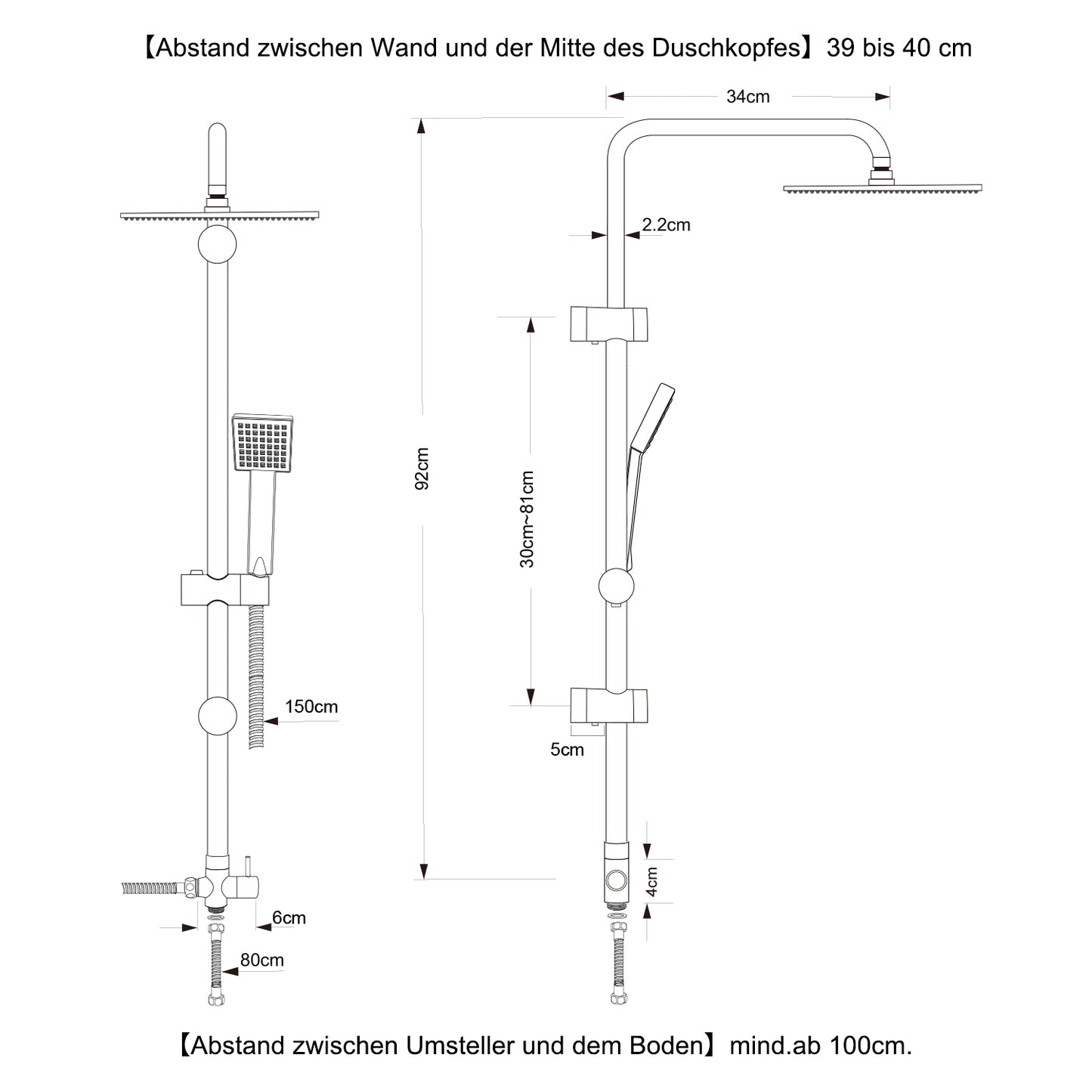 Regenduschset Duschset Duschgarnitur Duschsystem 