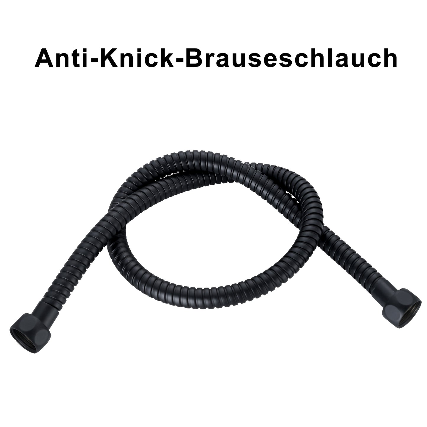 JOHO Duschschlauch Handbrauseschlauch Edelstahl 150cm schwarz