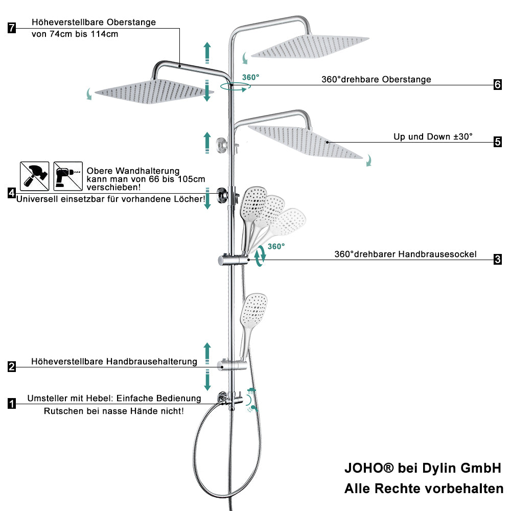 Duschset Duschsystem Regenduschset