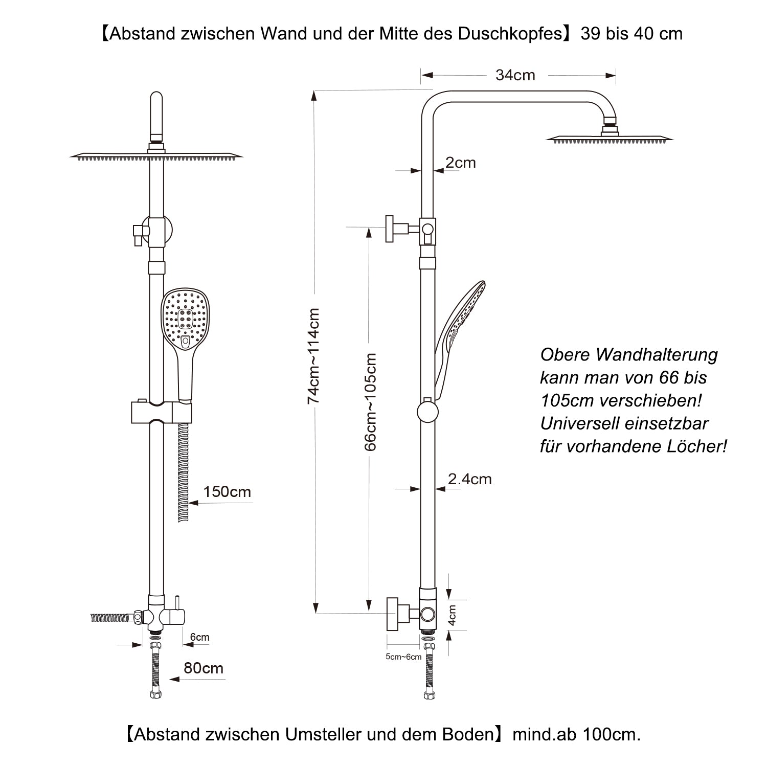 Duschset Duschsystem Regenduschset