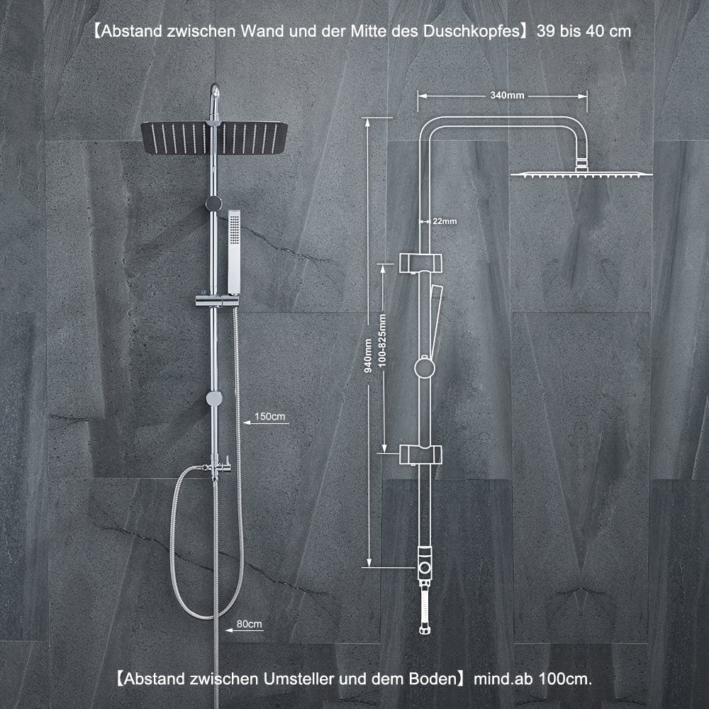 EdelstahlDuschsystemDuschsetohneArmaturRegenduscheUberkopfbrauseset