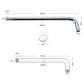 JOHO Bombenfester Wandarm für Kopfbrause 40CM